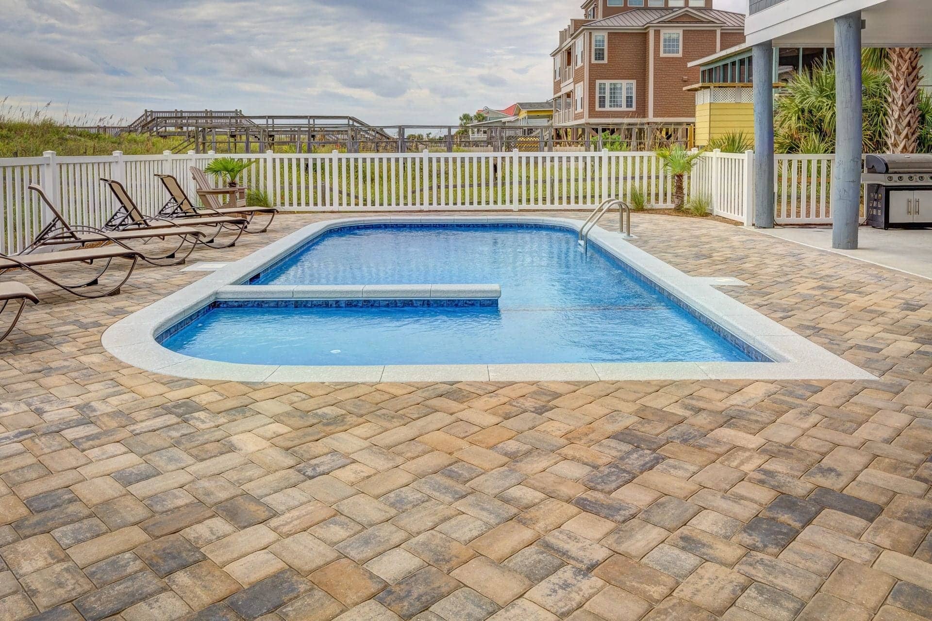Sparkling pool with balanced, clear water